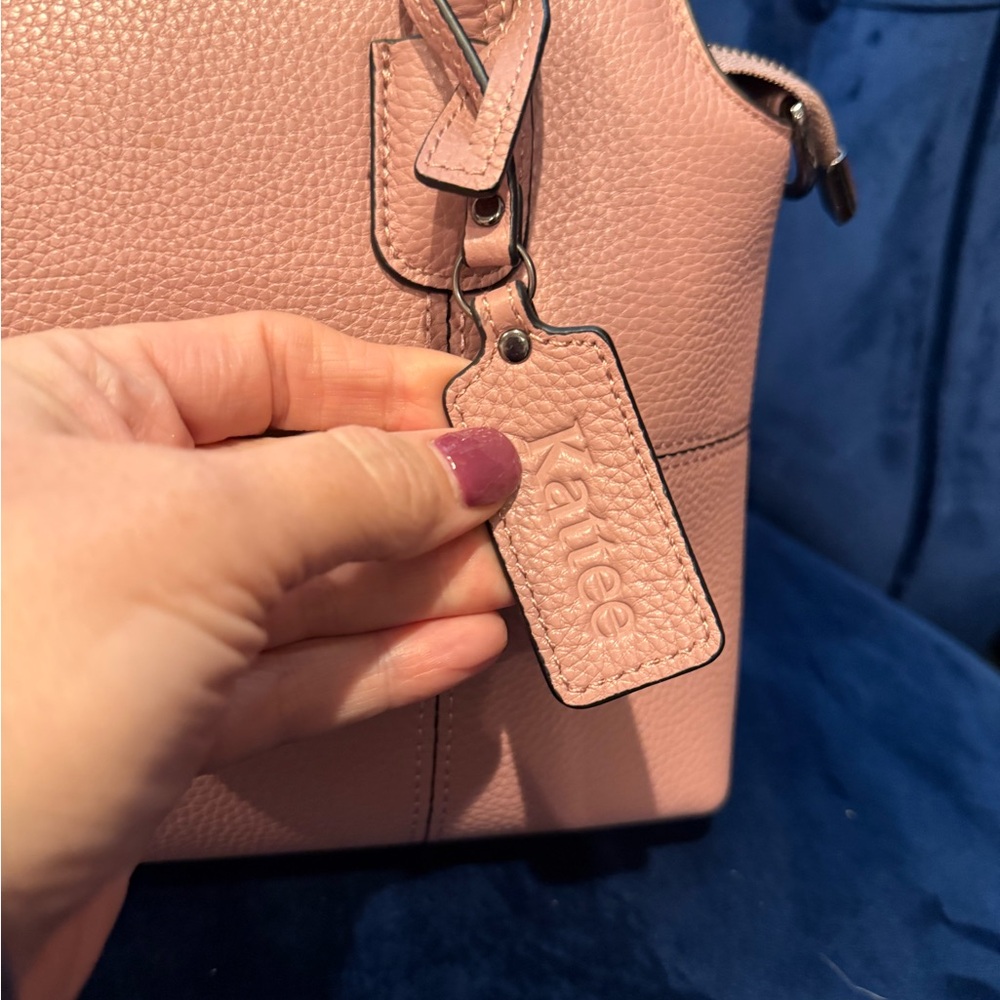 Kattee pebbled leather handle bag with detachable crossbody strap - Picture 4 of 11